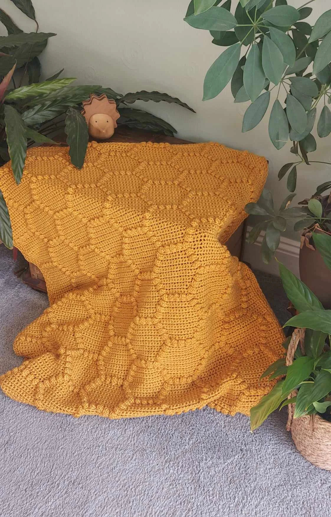Crochet Blanket Pattern Honeycomb blanket, bee hive