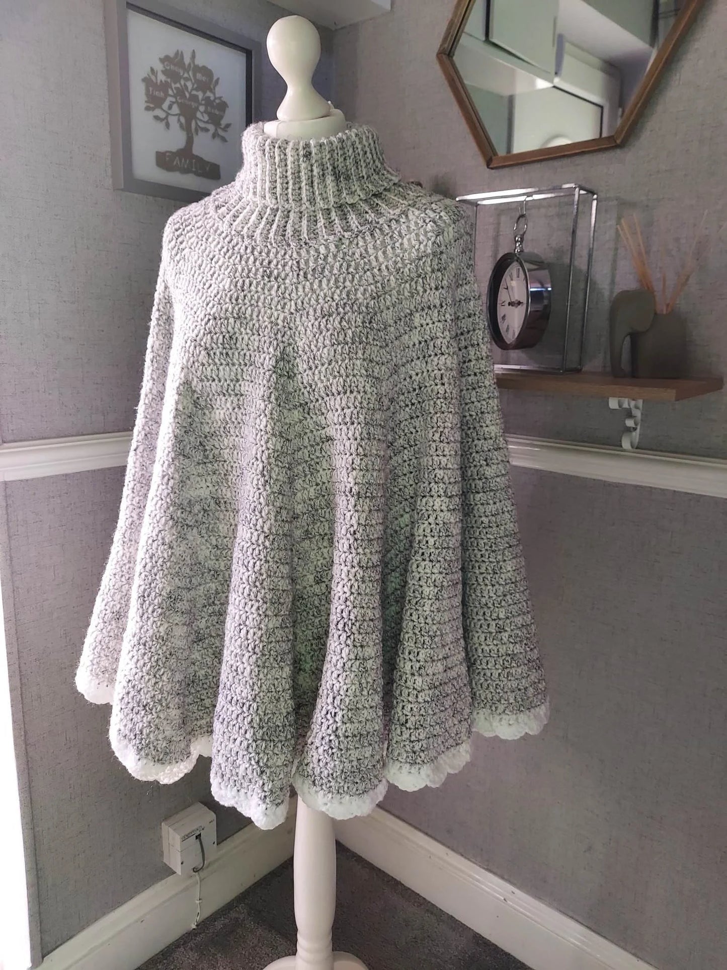 Crochet Pattern for Roll Neck Poncho