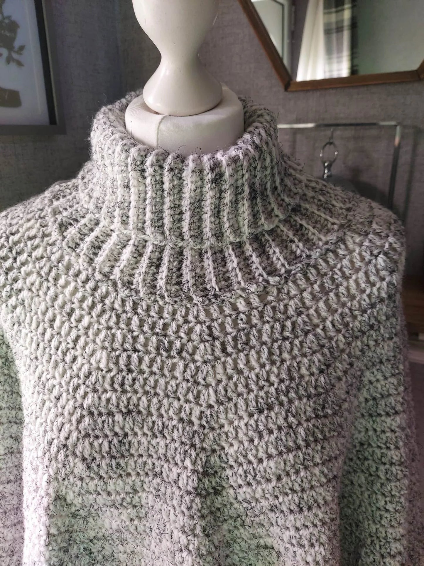 Crochet Pattern for Roll Neck Poncho